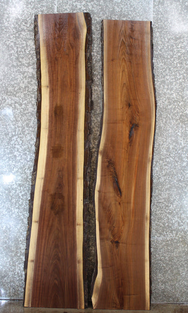 2- Natural Edge Black Walnut Bar Top Slabs, Live Edge River Table 389-390